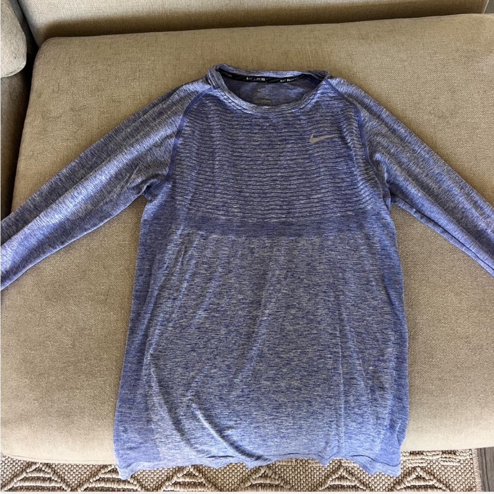 Nike Dri-FIT Heathered Blue Running Shirt